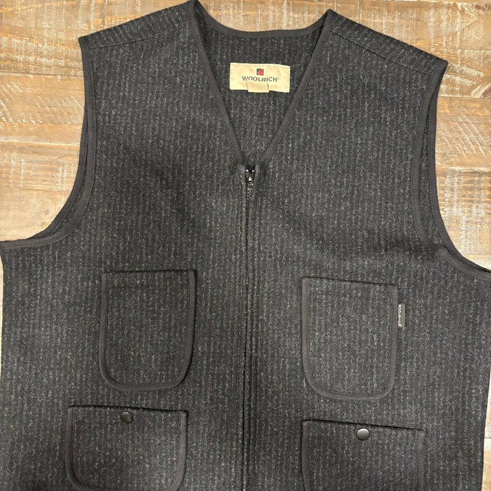 WOOLRICH 100% WOOL UTILITY VEST - SIZE LARGE